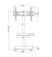 Chariot mobile pour téléviseur moderne de 32 à 65 pouces, support en acier robuste, roulettes, caractéristiques pour le bureau et la maison