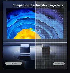 C8pro 550 ANSI <span class=keywords><strong>Lumens</strong></span> 360 độ tự động lấy nét tự do mini xách tay <span class=keywords><strong>LED</strong></span> Wifi 6 Android 9 máy chiếu cho giáo dục tại nhà 4K/1080P - Product Image 3