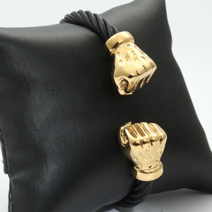 Lovers Fist Shape <b>Wire</b> Bracelet <b>Titanium</b> Steel Zinc Alloy Round Gift Jewelry Summer 2021 - Product Image 4
