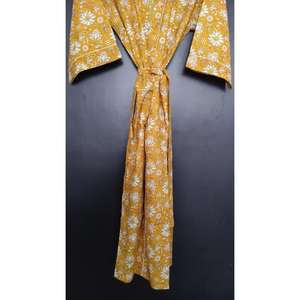 Vintage Plus Size Cotton <b>Kimono</b> Robe 100% Cotton Floral Print Soft Comfortable Knee Length Bath Wrap Dress Coat <b>Beach</b> Wear - Product Image 6