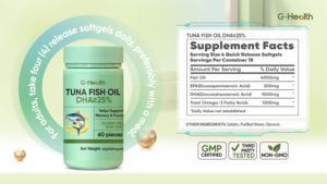 Масло тунца G-HemlthTUNA, содержание DHA >25%, способствует улучшению памяти и концентрации внимания, без глютена, без ГМО, 60 капсул - Product Image 2