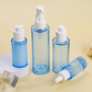 Bouteille de sérum compte-gouttes <span class=keywords><strong>bleu</strong></span> clair 30 ml <span class=keywords><strong>60</strong></span> ml Toner PETG <span class=keywords><strong>plastique</strong></span> emballage cosmétique de soins de la peau 120 ml 150 ml ensemble de bouteilles de lotion - Product Image 5