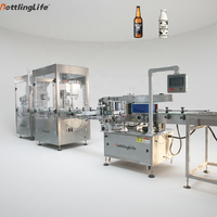 Machine de remplissage entièrement automatique pour sodas et bières, machine de remplissage à pistons multi-têtes, 30-45 bouteilles par minute