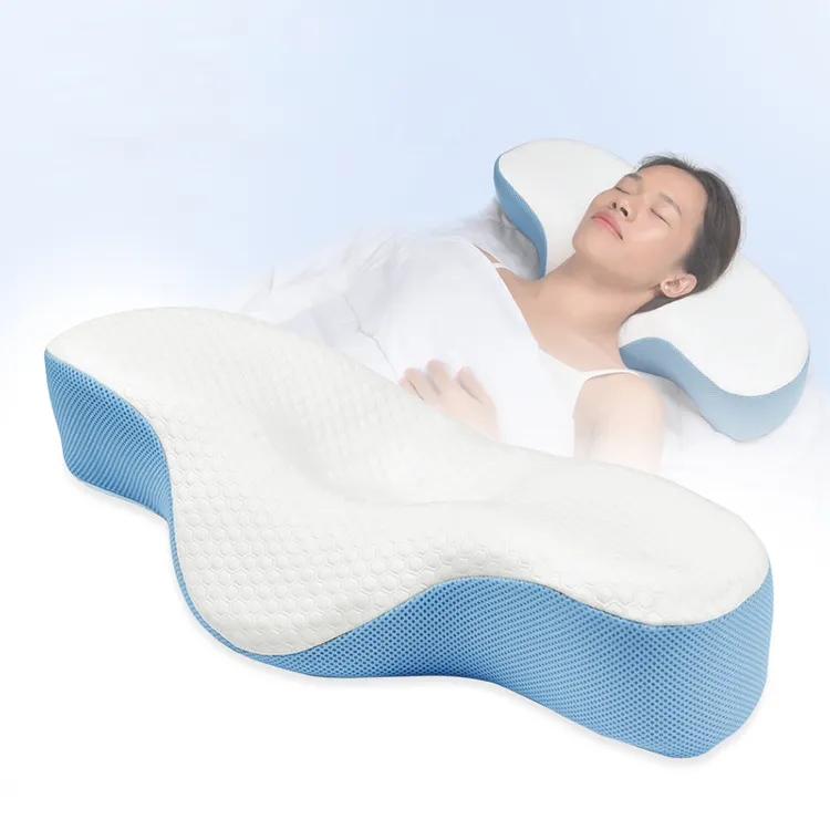 중국 공장 목 잘 잠 확고한 침대 베개 인간 환경 공학 곡선 윤곽선 기억 거품 자궁 경관 안마 베개