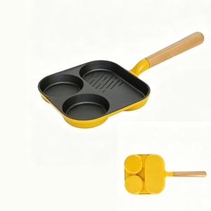กระทะปิ้งย่างอาหารเช้าแบบมีที่จับทำจากไม้สามช่องอเนกประสงค์ - Product Image 1