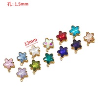 P149 Penjualan Terbaru Liontin Bintang Warna-warni Lapis Emas 18K Bahan Stainless Steel dengan Tatahan Kristal untuk Pembuatan Perhiasan DIY Grosir