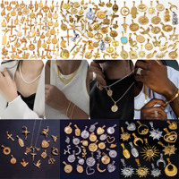 Pendentif personnalisé main de Hamsa en acier inoxydable plaqué or 18 carats, bijoux pour femmes et hommes, pendentifs et breloques hibou grec et boussole pour collier DIY