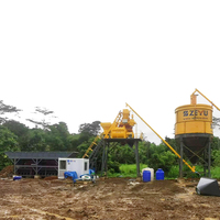Impianto di Betonaggio Fisso Compatto Automatico HZS50 di Qualità con Silo Verticale per Cemento e Trasportatore a Coclea Certificato CE