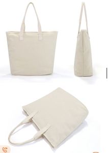 Bolsa de Compras de Lona de Algodón Ecológica Natural con Cremallera, con Logotipo Personalizado y Patrón de Letras Impresas, de Proveedor de Fábrica - Product Image 5