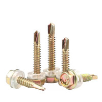 DIN7504K queue de perceuse hexagonale externe vis autotaraudeuse queue d'aronde fil couleur acier tuile vis auto-perceuse M5