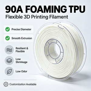Filamento para Impresora 3D de TPU Espumado 90A Blanco 1kg Ligero, Alta Elasticidad, Flexible, Color Personalizado - Product Image 3
