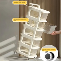 Chariot de rangement mobile en plastique avec tiroirs, organisateur de chariot, conteneur pour collations, jouets, armoire, facile à assembler, salon