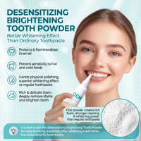 Polvo Dental Blanqueador Anti-Sensible con Menta Natural, Fórmula Suave, Elimina Manchas Amarillas, Aliento Fresco, Servicio Personalizado OEM ODM