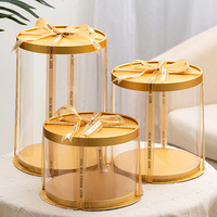 Boîte d'Emballage de Gâteau en Plastique Transparent Haute Carrée pour Mariage et Boulangerie – Présentoir