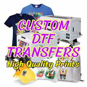 DTF Print Transfer Logo T Shirt 100% Cotton Heavy Duty T Shirt for Promotion Advertising <b>Small</b> MOQ Customization - Product Image 2