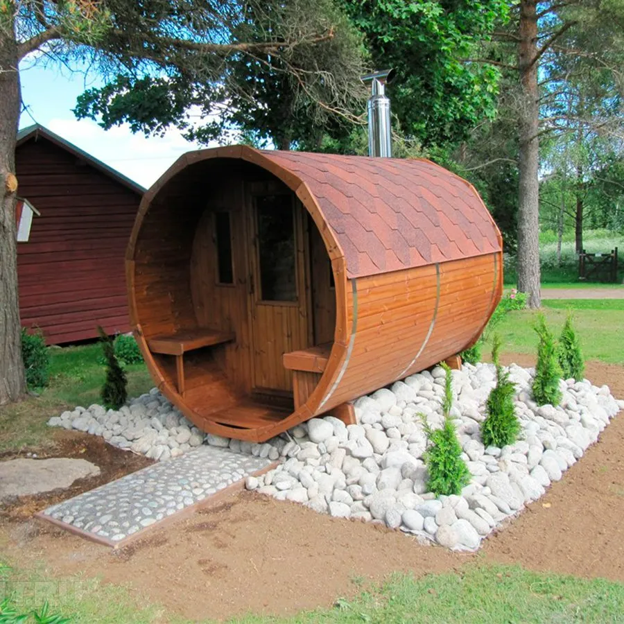Açık finlandiya sedir Holz buhar Sauna odun sobası ısıtıcı termo Sauna varil odaları