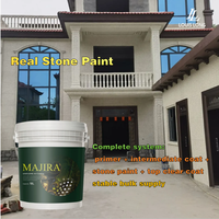 Revêtement liquide acrylique transparent imperméable pour pierre naturelle, peinture texturée plate pour murs extérieurs