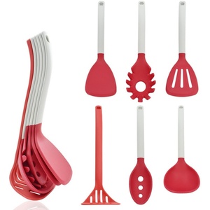 New Style Heat Resistant Kitchen <b>Tools</b> Reusable Non-Stick 6 Piece Stackable Stand up <b>Silicone</b> Kitchen Utensil Set - Product Image 1