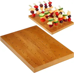 木制食物串架木制食物展示串架水果串架带派对孔的食物展示板