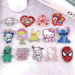 KT Cartoon Glitter acrilico distintivo bobina di plastica accessori medico Scrub ID PVC titolare Flatback Silicone distintivo bobine - Product Image 1