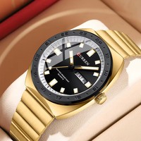 Montre Homme de Luxe CURREN 8473 en Alliage avec Double Affichage du Calendrier, Mouvement à Quartz, Étanche, Bracelet en Acier Inoxydable, Style Affaires Rétro