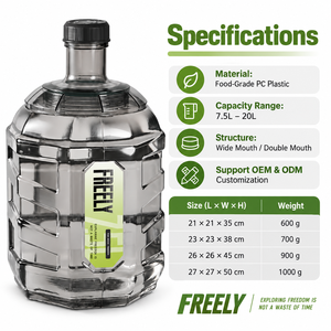 Proveedor OEM ODM, Contenedor de <span class=keywords><strong>Agua</strong></span> Octagonal de Plástico Transparente de Grado Alimenticio con Base de 20L, Nuevo, para Bebidas - Product Image 5