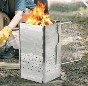 IRONDONKEY Camping Grills für Bbq Faltbarer großer Match Herd zünder für Hochgeschwindigkeits-Dreieck-Faltkohle-Fass zünder - Product Image 5