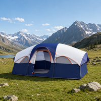 Carpa de Camping Familiar Grande para 8-12 Personas, Impermeable, Tipo Cabaña, Poliéster 190T, para Exteriores, 4 Estaciones, para Senderismo y Fiestas, OEM ODM