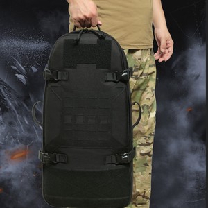 Tactical Backpack Military Style Outdoor Sports Men's Black Gray Solid Color Webbing Strap Interior Zipper Pocket - Product Image 2