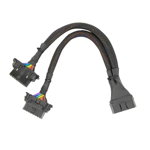 16PIN Right MALE TO FEMALE Y CABLE obd2 obd-ii male y obd splitter cable For OBD2 Diagnostic Scanner Fault Code Reader