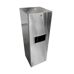 Lockable 20/304 Stainless Steel Paper Hand Wet Towel Dispenser Metal Large Garbage Bin Recycling Waste Bin