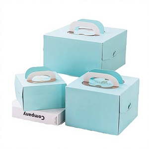 Hot Selling Embossed Food Grade Recyclable Telescope Style Cake <b>Box</b> Handle Kraft Paper <b>Large</b> Clear Lid for Wedding Packaging - Product Image 3