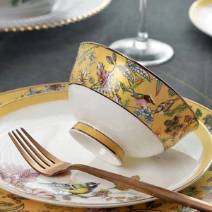 ชุดเครื่องครัวคุณภาพสูง ชุดอาหารบนโต๊ะอาหารทำจากเซรามิกเนื้อ Bone China จาน ชาม ช้อน ชุดอาหารจีน ชุดอาหารค่ำทำจากพอร์ซเลน - Product Image 3