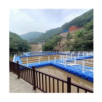 Plateforme flottante en HDPE, quai flottant, piston inclus, marque Botai, 500x500x400mm, durable, imperméable, protection UV