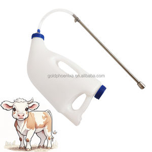 YYC Alimentador de fluidos orales para ganado, alimentador de calostro para terneros, alimentador de medicina para ordeño de ovejas y vacas de plástico de acero inoxidable 4L - Product Image 1