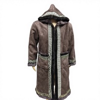 CCY Thobe d'hiver personnalisé pour hommes arabes, style Eid, avec capuche, en fausse fourrure, daim et suède, type Bisht Koweïtien, de luxe, avec poche Farwa