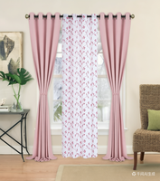 Ensemble de 5 rideaux occultants pour salon : 2 rideaux occultants unis, 1 rideau transparent brodé, 2 attaches rideaux, occultation à 100%