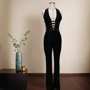<span class=keywords><strong>Mono</strong></span> ajustado sexy <span class=keywords><strong>de</strong></span> cintura alta para mujer, liso, casual, con bordado <span class=keywords><strong>de</strong></span> encaje y espalda descubierta, ideal para salir. - Product Image 4