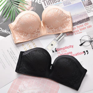 Soutien-gorge sexy sans bretelles pour femme, sans armatures, uni, super push-up, invisible, dos nu, pour petites poitrines, en dentelle, lingerie sans couture - Product Image 3