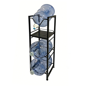 Système de stockage de bouteilles d'eau détachable de 5 gallons, support de rangement à 3 niveaux pour bouteilles d'eau avec distributeur de valve - Product Image 1
