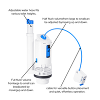 Universelles Dual-Flush-Toilettenventil-Set Kabelbetriebener Druckknopf ABS Umweltfreundliches Wassersparendes Reparaturset für 2-Zoll-Tankloch