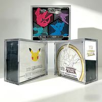 Boîte de rangement pour boosters Pokémon ETB avec couvercle magnétique, protection UV, en acrylique moderne, portable et facile à assembler pour les boîtes de boosters Pokémon