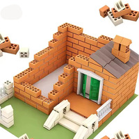 Jouets de tige en plastique bricolage pour enfants assembler maison semblant ensemble de Construction de briques de ciment jouets de bloc pour architectes et constructeurs