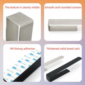 Portasciugamani in Acciaio Inox per Bagno e <span class=keywords><strong>Doccia</strong></span>, Installazione con Adesivo 3M Senza Foratura - Product Image 4