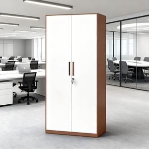 ארון נעילה פלדה עם 2 דלתות ומדף מתכוונן, ריהוט אחסון לבן שימושי לבית הספר למשרד - Product Image 5