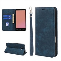 ICarez Kyocera BASIO4 KYV47 Étui en cuir à rabat avec rangement pour cartes, fermeture magnétique, antichoc, résistant aux rayures, style portefeuille (bleu)