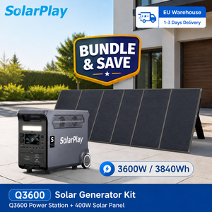 Generatore Solare Solarplay 3600W con Pannello Solare 400W, Stazione <span class=keywords><strong>di</strong></span> Alimentazione LiFePO4 3840Wh per Backup Domestico e Vita Off-Grid, Disponibile in Germania - Product Image 1