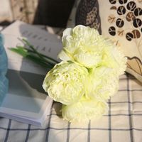 BF-PY15 Bouquet de fleurs artificielles en soie blanches et bleues faites à la main pour la décoration de la maison, idéal pour la rentrée scolaire et Noël