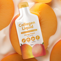 OEM/ODM 5000mg de peptides de collagène marin Sachets liquides saveur mangue pêche pour la santé de la peau et des cheveux
