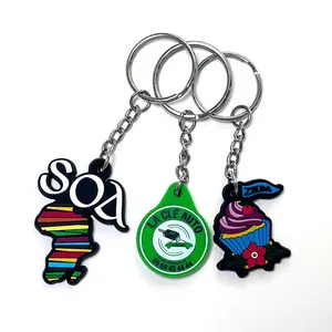 VastGifts Personalized Promotional Soft PVC Logo 2D Rubber Gift Keychain Custom Company Logo For Gifts